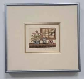 Limited Edition Etching , Pencil Signed  Still Life By SARAH Rishel