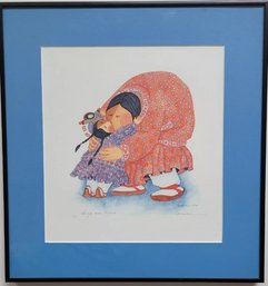 Original Lithograph By BARDARA LAVALLEE ' Hugs And Kisses ' Pencil Signed  .