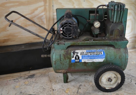 Sears Air Compressor Paint Sprayer 100 Psi 1 HP Model 106153540  DOERR Motor