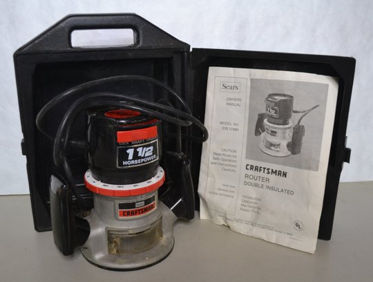 Craftsman Router Model 315.17491 1.5 HP Double Insulated