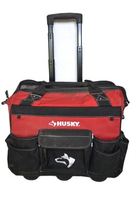 Large Husky Canvas Tool Carrier On Wheels With Retractable Handle