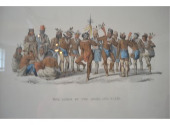 Framed Print War Dance Of The Sauks And Foxes