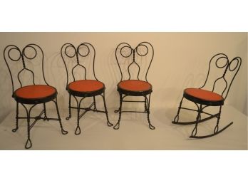 Wire Children/Doll's Chairs (4)