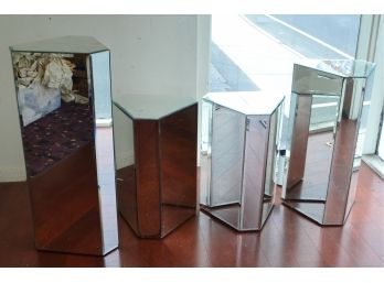 4 Triangular Shaped Mirror Pedestals