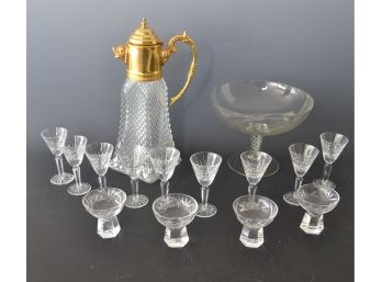 Cut Glass Bar Lot