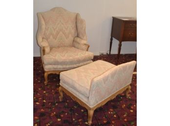 French Provincial Armchair With Ottoman