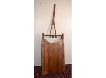 Wooden Sled Table With Santa Bells