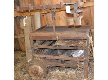 Impressive Vintage Steel Cart On Wheels With 360 Upper Rack