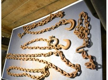 Large Chain, Tow Hooks And Shackle