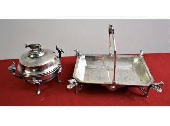 Silver Plated Vintage Steam Platter & Serving Tray