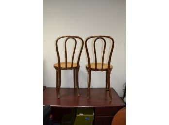 Pair Of Wicker Seat Chairs