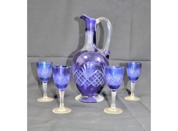 Blue Crystal Cordial Set