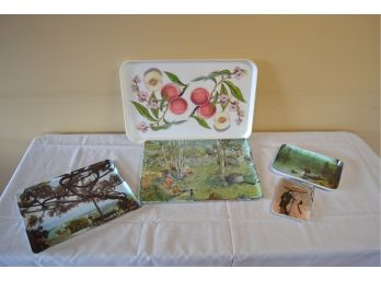 Lot Of Five Plastic Trays