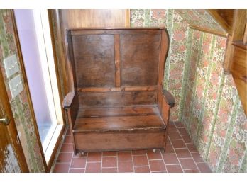 Vintage Storage Bench On Castors