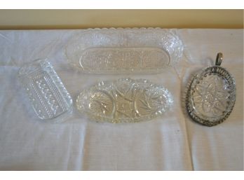 Four Small Assorted Glass Serving Dishes