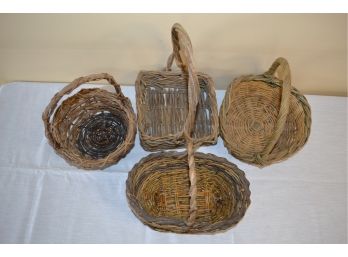 Grapevine Basket Lot Of Four