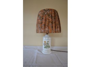 Ceramic Lamp With Humming Bird Motif