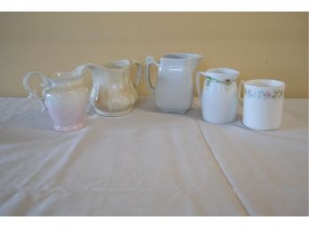 Lot Of Four Creamers/Small Pitchers & One Mug