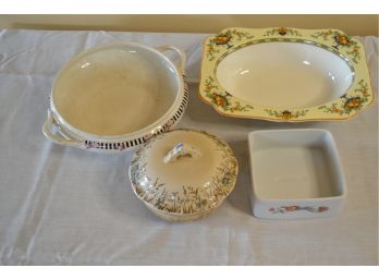 Lot Of Four Assorted Serving Dishes