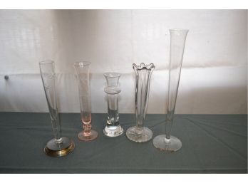 Five Assorted Narrow Vases