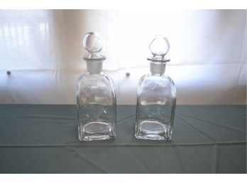 Set Of Two Glass Decanters