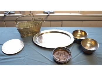 Seven Assorted Metal Serving Pieces