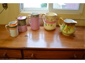 Four Assorted Pitchers & One Coffee Server With Lid