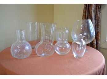 Eight Assorted Small Glass Vases