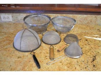 Six Assorted Mesh Strainers