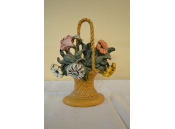 Cast Iron Basket Of Flowers - Door Stop/Decorative Piece