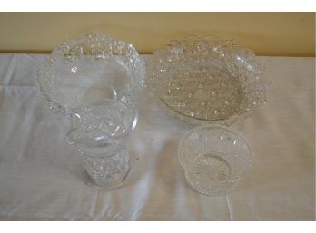 Assorted Glass - Three Bowls And A Pitcher