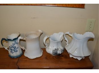 Lot Of Four Assorted Large Pitchers