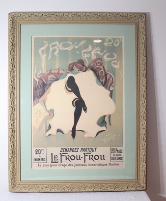 Antique Framed French Poster By LUCIEN HENRI WEILUC 'LE FROU-FROU'