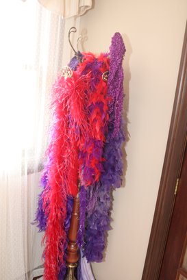 Red And Purple Feather Boas And Scarfs Red Hat Society (C-27)