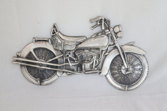 Vintage Pewter Indian Motorcycle With Key Hooks (D-23)