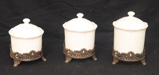 Set Of 3 Ceramic Canisters