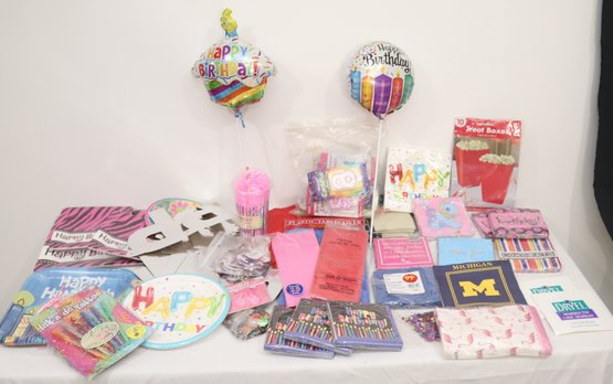 Party Supplies: Plates, Napkins, Signs Happy Birthday & Anniversary. (A-3)