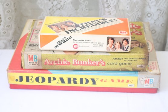 VINTAGE TV Board Games: That's Incredible, Archie Bunker's & Jeopardy!!!  (A-59)