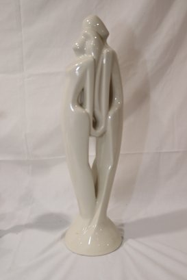 Vintage 20 Haeger Back To Back Lovers Figure Couple Statue Modern Art Deco (M-13)