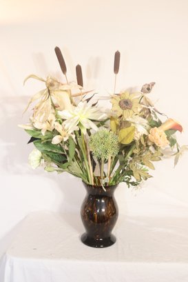Floral Decor In Glass Vase (A-93)