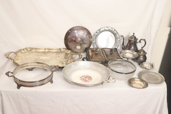 Vintage Silverplate Teapot, Platters And More