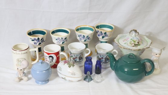 Assorted Mugs, Teapot, Cobalt Blue Bottles And More!!! (B-37)