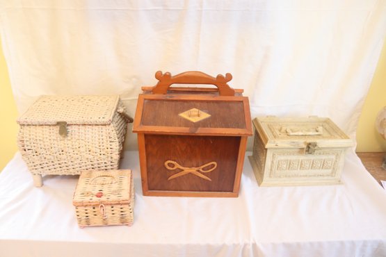 Vintage Sewing Baskets And Boxes!  (C-3)