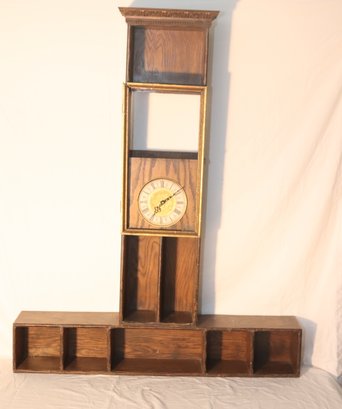 Vintage Wall Hanging Clock With Storage Cubbies