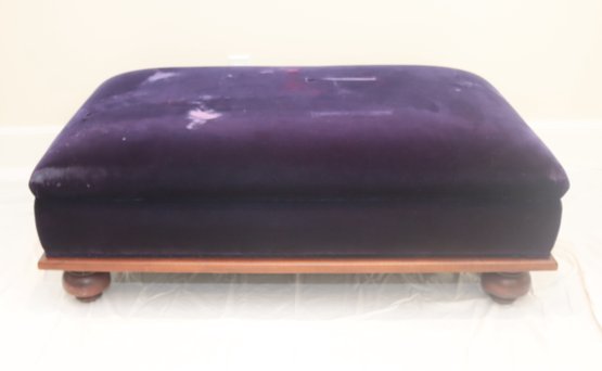 Purple Velvet Ralph Lauren Ottoman (L-9)