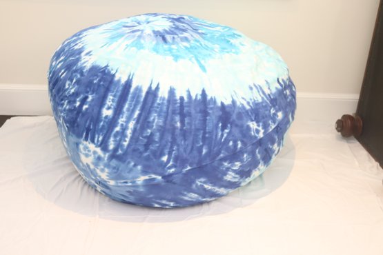 Big Blue Tie-Dyed Bean Bag Chair (L-12)
