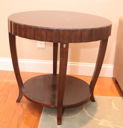 Round Wooden 2 Tier Side Table (C-8)
