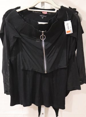 Women's Black Shirts Tops ((C-44)