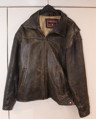 Andrew Marc Brown Leather Jacket Sz M.  (C-11)