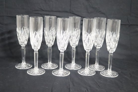 Set Of 8  Marquis By Waterford 'Brookside' Champagne Flutes  Glasses. (I-2)
